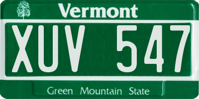 VT license plate XUV547