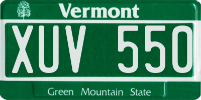 VT license plate XUV550