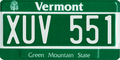 VT license plate XUV551