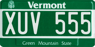 VT license plate XUV555