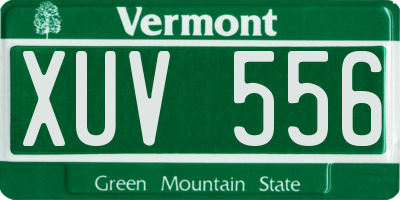 VT license plate XUV556