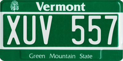 VT license plate XUV557