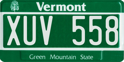 VT license plate XUV558