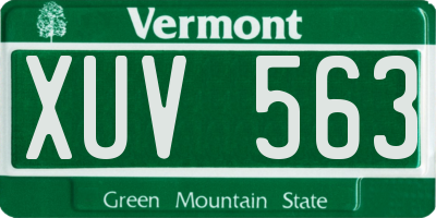 VT license plate XUV563