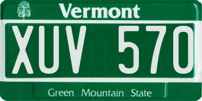 VT license plate XUV570