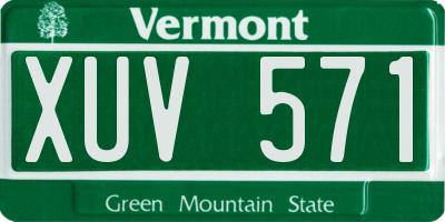 VT license plate XUV571