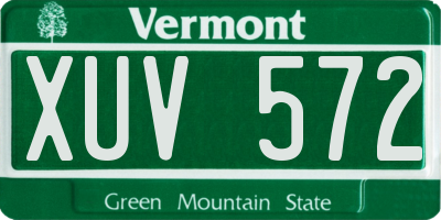 VT license plate XUV572