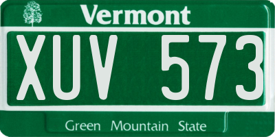 VT license plate XUV573