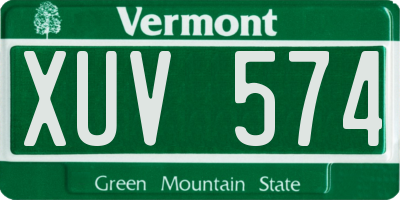 VT license plate XUV574