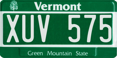 VT license plate XUV575