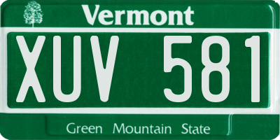 VT license plate XUV581
