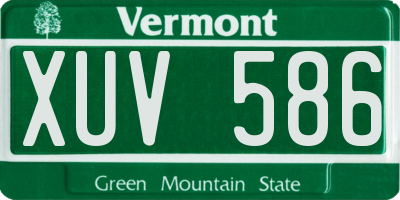 VT license plate XUV586