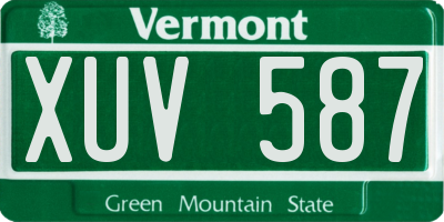 VT license plate XUV587