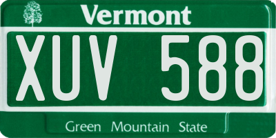 VT license plate XUV588