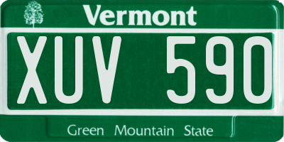 VT license plate XUV590