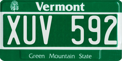 VT license plate XUV592