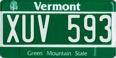 VT license plate XUV593