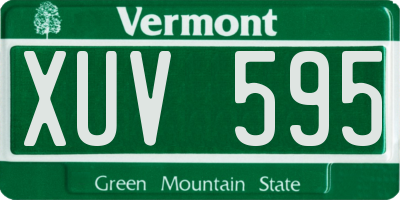 VT license plate XUV595