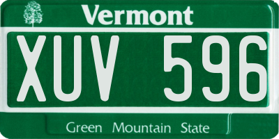 VT license plate XUV596