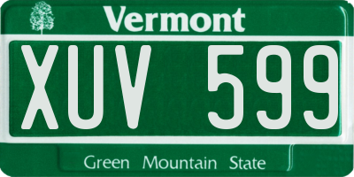 VT license plate XUV599