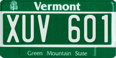 VT license plate XUV601