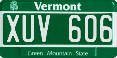 VT license plate XUV606