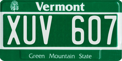 VT license plate XUV607