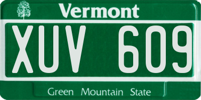 VT license plate XUV609