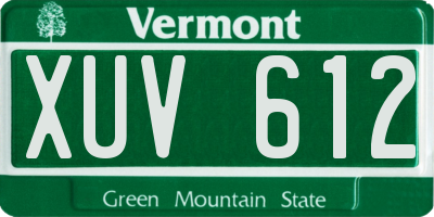 VT license plate XUV612