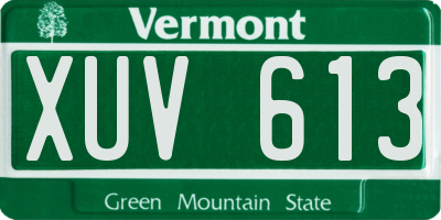VT license plate XUV613