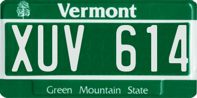 VT license plate XUV614