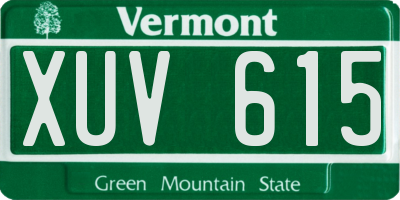 VT license plate XUV615
