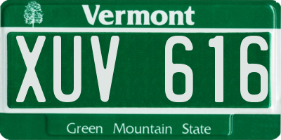 VT license plate XUV616