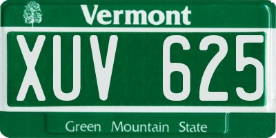 VT license plate XUV625