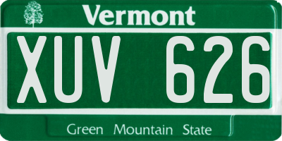 VT license plate XUV626
