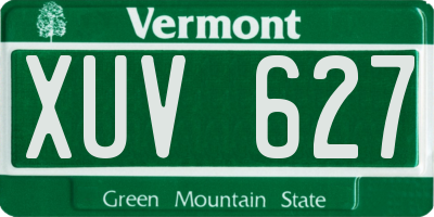 VT license plate XUV627
