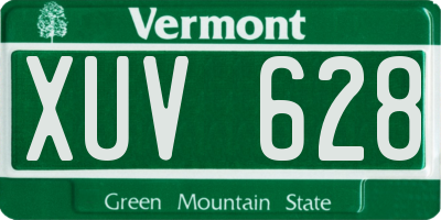 VT license plate XUV628