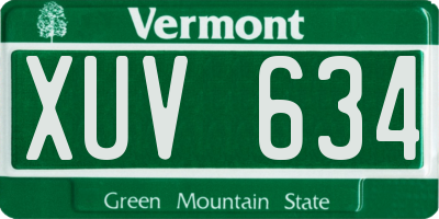 VT license plate XUV634
