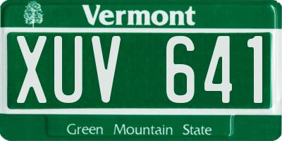 VT license plate XUV641