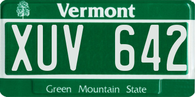 VT license plate XUV642