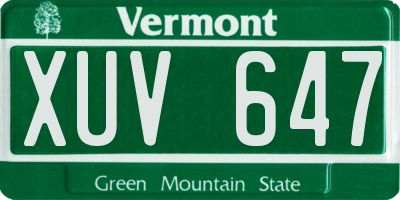 VT license plate XUV647