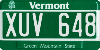 VT license plate XUV648