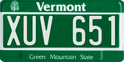 VT license plate XUV651