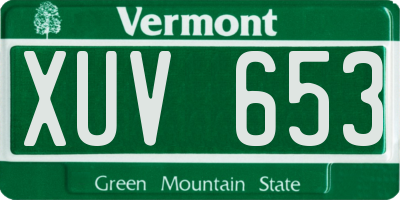 VT license plate XUV653