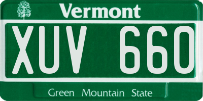 VT license plate XUV660