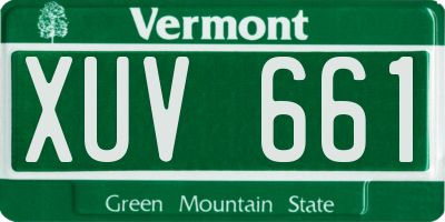 VT license plate XUV661
