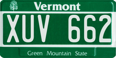 VT license plate XUV662