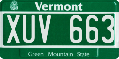 VT license plate XUV663