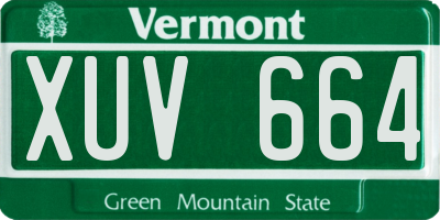VT license plate XUV664