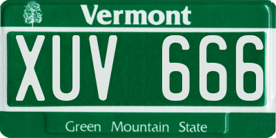 VT license plate XUV666